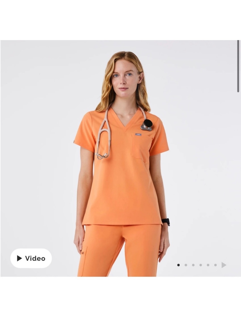 Figs Womens Medium Catarina Scrub Top in Shaka Orange!!!